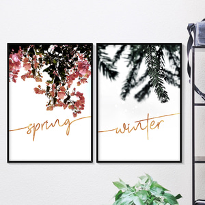 Spring &amp; Winter simple typography 인테리어포스터